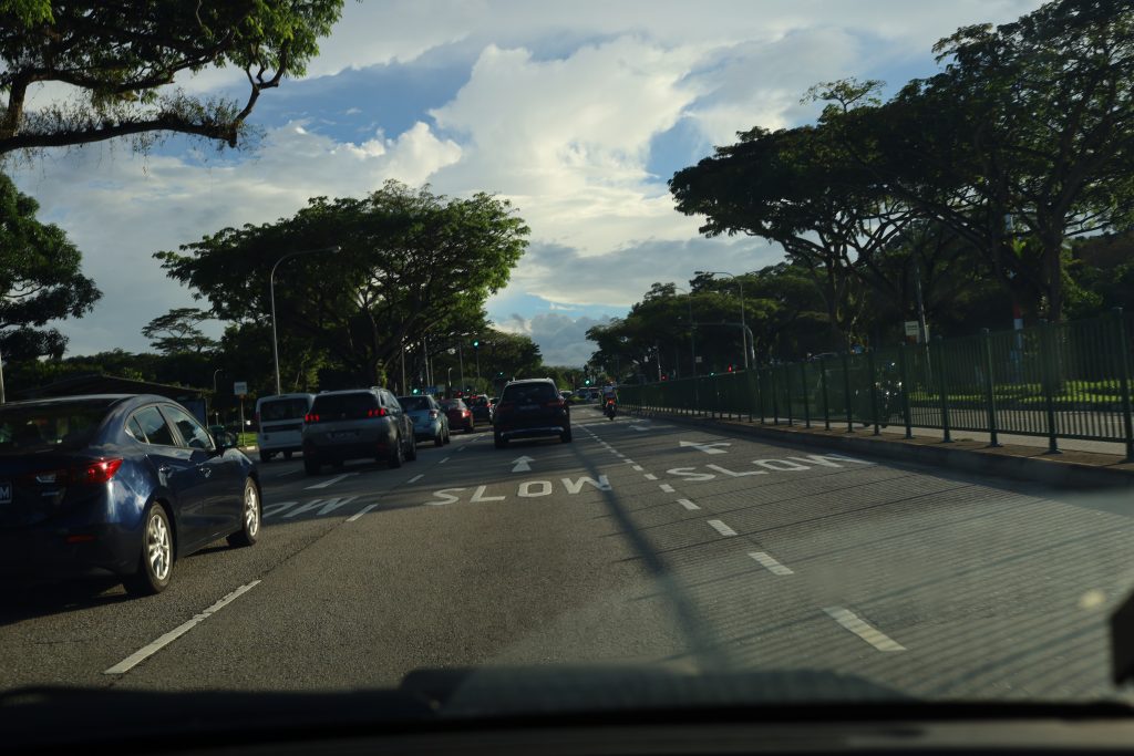 I will go slow and go straight because the arrows tell me to.